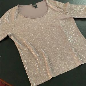 Eileen Fisher 3 quarter sleeve sequin sweater